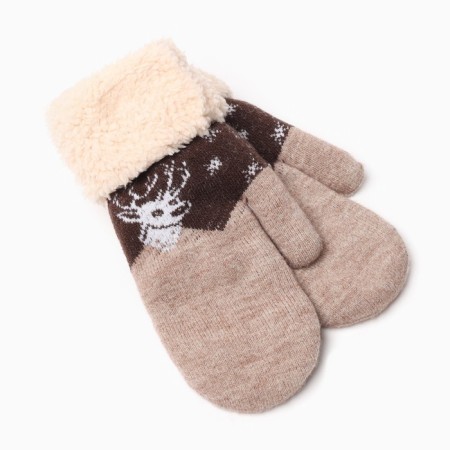 Women's mittens, beige color, size 18-20 (7-8)