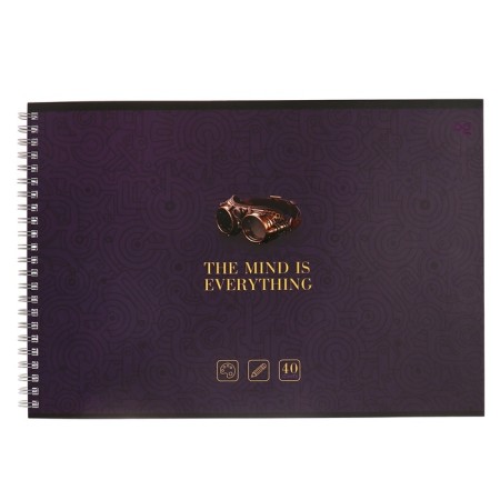 Album for drawing A4, 40 sheets on the crest "Steampank", cover coated cardboard, matte lamination, selective varnish, block 100 g/m2, mix-1