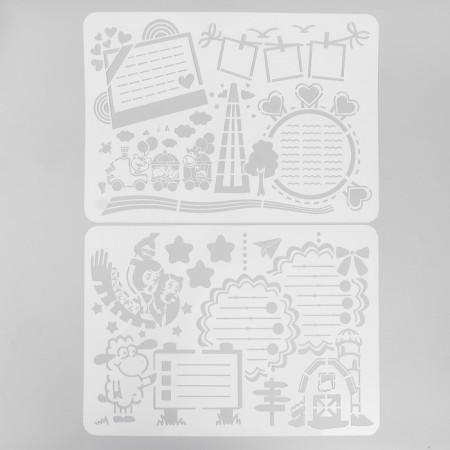 Stencil "Knowing the world" with lines set of 6 pcs 27x38.5 cm-1