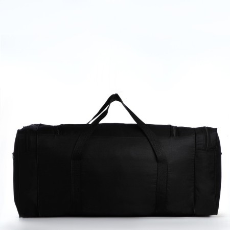 Road bag, 3 parts on zippers, external pocket, long belt, black color-1