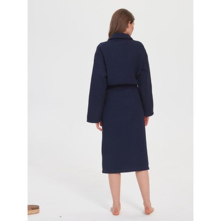Unisex bathrobe Pamira, size XXXL, blue color-19