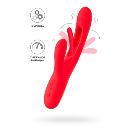 Vibro -roller with the Jos Patti Moving Language, 24 cm, silicone, red color