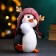 New Year's figure "Penguin with a snowball" in the right wing, 12x12x17cm
