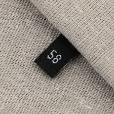Textile strip “58”, 4.6 x 1.1 cm, black color