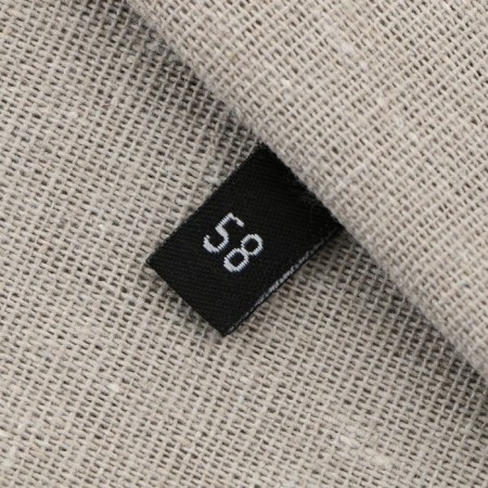 Textile strip “58”, 4.6 x 1.1 cm, black color