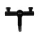 Bath mixer Zein Z3491, curved spout, shower set, stainless steel, black