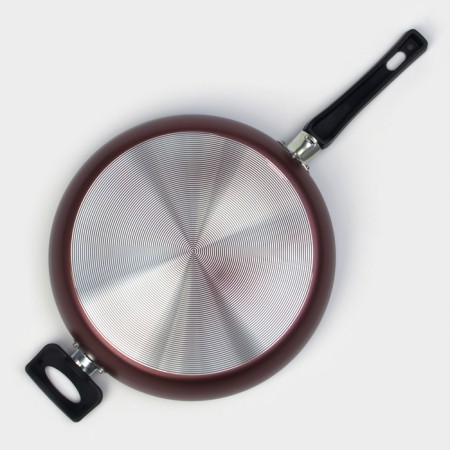 Flot Dilan Promo, D = 28 cm, plastic handle, anti -stick coating, burgundy color-2