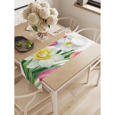 Walking on the table "Spring bouquet", Oxford, size 40x145 cm