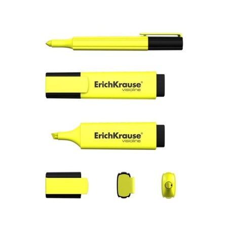 Marker-Texer 0.6-5.2 mm Erich Krause V-20 yellow, fluorescent ink on water-based-1