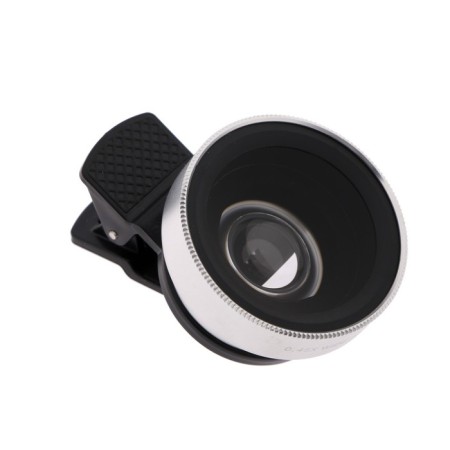 A wide-angle macro lenses for a phone 2 in 1, 0.45x, 37 mm, silver-4