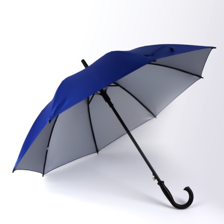 Umbrella - semi -automatic cane, "plain", 8 knitting needles, r = 52 cm, blue color-2