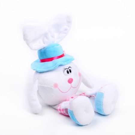Soft toy "Rabbit", costs 25 cm, white color-1