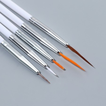 A set of brushes for building and design of nails, 15 pcs, 17.5 cm, white color-3