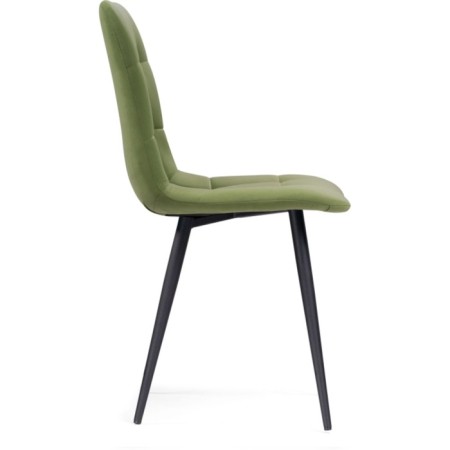 Stool on a metal frame chilli metal/velor, black/green 44x50x85 cm-2