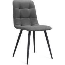 Stool on a metal frame chilli metal/velor, black/gray 43.5x50x87.5 cm