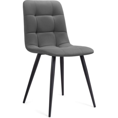 Stool on a metal frame chilli metal/velor, black/gray 43.5x50x87.5 cm