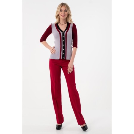 Female jumper, size 42, black color, burgundy-8