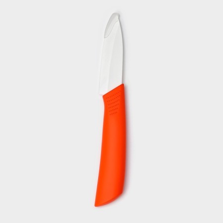 Knife ceramic shade "Simple", blade 8 cm, handle Soft Touch, color orange color-3