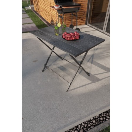 Folding table "lounge", 990 × 605 × 750 mm, color DPP gray / frame metal black matte