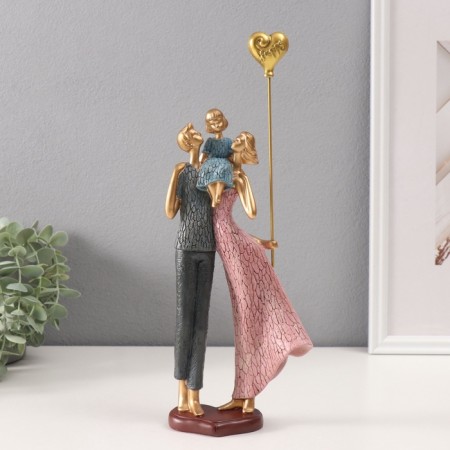 Polystone souvenir "A couple with a daughter and a ball" 6x12.5x33.5 cm
