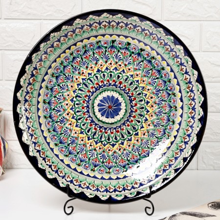 Largan Rishtan ceramics "Patterns", 42 cm, Blue Mix-1
