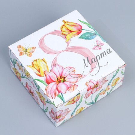 Box Gift team, packaging, “since March 8”, 15 x 15 x 7 cm