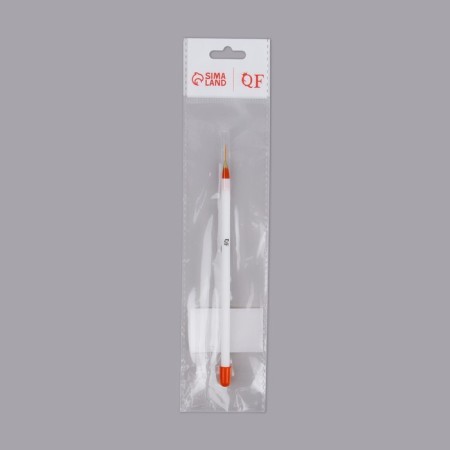 Brush for nail design "Hair", 17 cm, D - 1 x 14 mm, white/red color-3