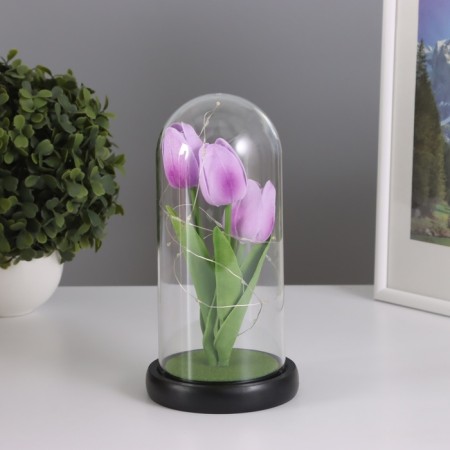 Nightlight "Tulips" LED 3HAAA Lilac 10.5x10.5x22cm