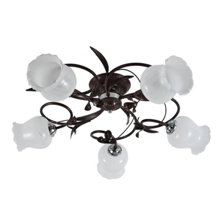 Lamp Ceiling Economic Court 10076/5CF+CR WT, 5x60W, E27, 22x68x68 cm, brown color