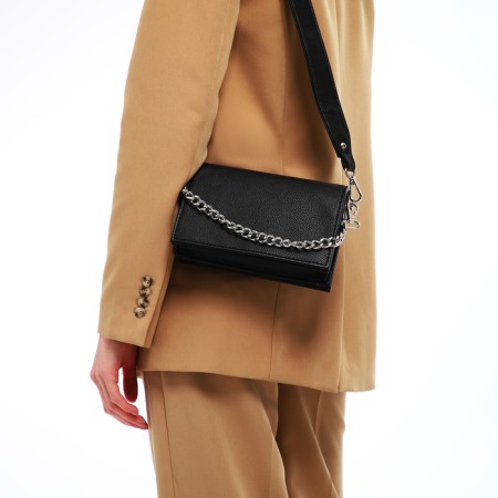 Women's bag Textura, messenger, small size, black color-8