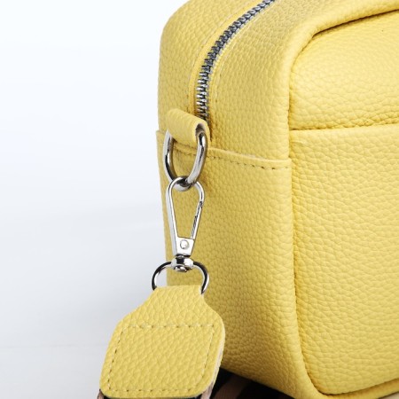 Bag Cross-Bodi with a zipper, yellow color-3