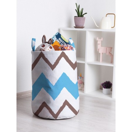 Basket for toys "Multi -colored zigzags, size 35x50 cm
