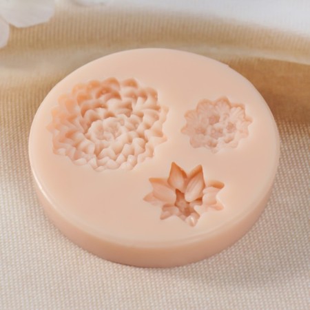 Mold Silicon "Mix flowers" 3.1x0.7 2x0.7 1.7x0.7 cm-2