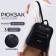 City backpack on a zipper, black color