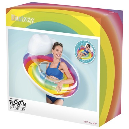 Circle for swimming "Rainbow", with a pillow, d = 107 cm 43647-6