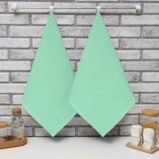 A set of kitchen towels of the Dolyana, Saladov color, 35x60cm-2pcs, 100% HL, Waffle, 220 g/m2
