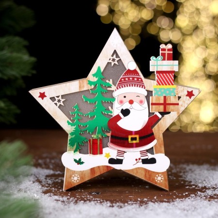 New Year's decor with “Santa Claus with gifts” 16.5 × 2.5 × 16.5 cm
