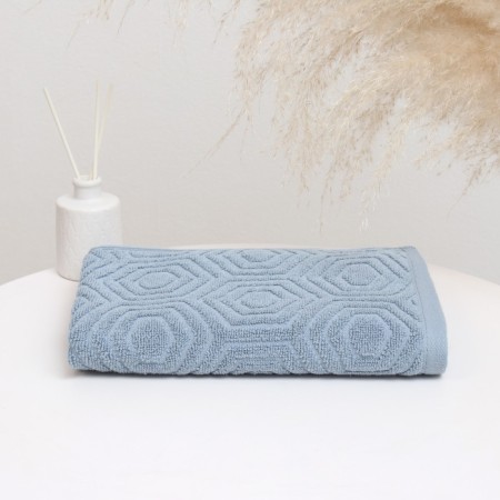 Terry towel "rhombus", color gray-blue, 50x80 cm, cotton, 450g/m