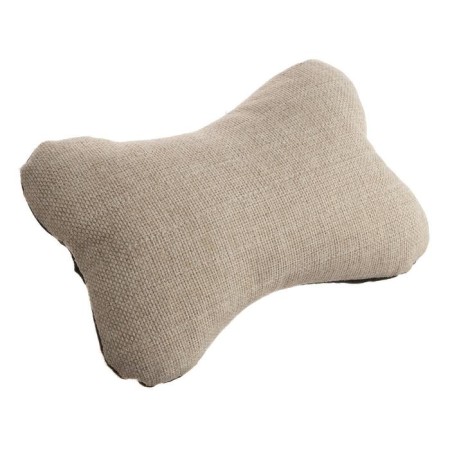 Car bone pillow, on the headrest, flax, beige, 16 x 24 cm-3