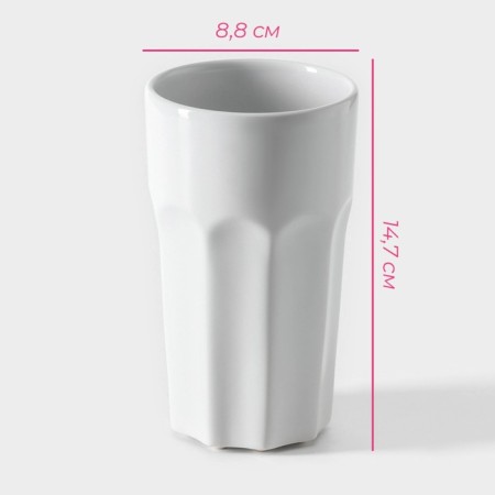 A glass of ceramic shade "Classics", 500 ml, 8.8 × 14.7 cm, white color-2