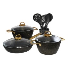 A set of dishes of 3 objects: 2 pots, pan, black color, 2.8/4.3 l/26 cm
