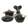 A set of dishes of 3 objects: 2 pots, pan, black color, 2.8/4.3 l/26 cm