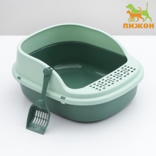 Toilet with a side of 56 x 45 x 24 cm, green