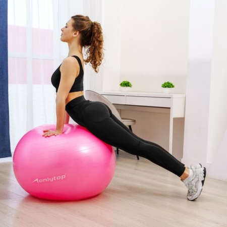 Fitball ONLYTOP, D = 85 cm, 1400 g, anti -wings, pink color-5