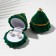 New Year! Velvet case for earrings/ring "Christmas tree", 5.9 × 6.2 × 6.2cm, color green-gold