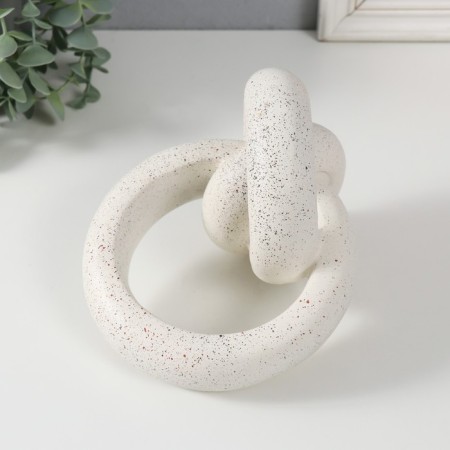 Polystone souvenir "Abstract node" White with black interspersed 16.5x15x13 cm-3