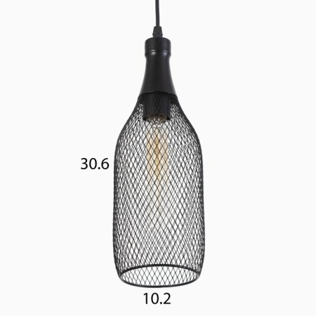 Chandelier "glass" 1x60W E27 black-4
