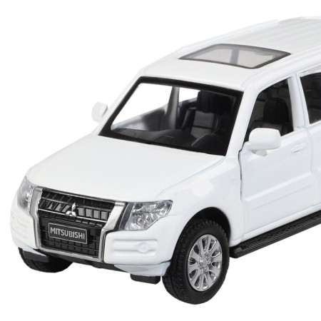 Metal machine Mitsubishi Pajero 4wd Turbo 1:43, inertia, doors open, white color-2