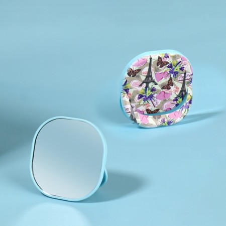 Pocket mirror “pattern”, with a stand, 8 × 8 cm, purple color-1