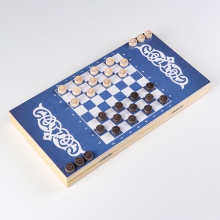 NARDS "SASSUR" 40 x 40 cm, with a field for playing checkers-2